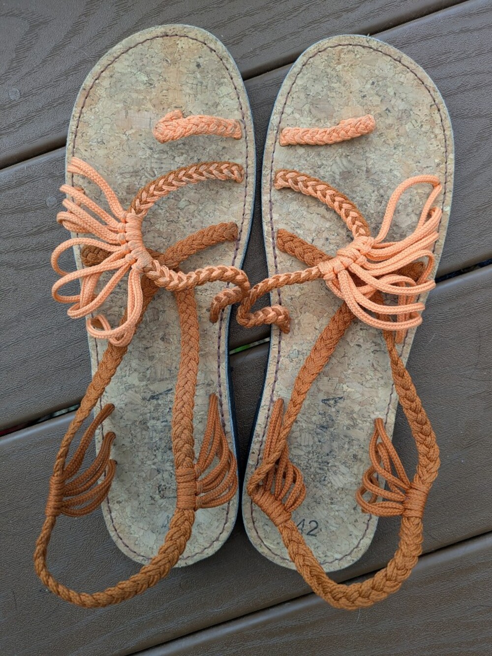 Bokyna Braided Orange Cork Footbed Sandal